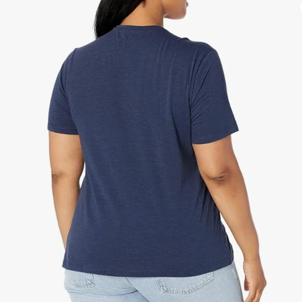 Columbia Womens Bluebird Day Relaxed Crew‎ Neck T-Shirt Size 1X Denim Blue SS